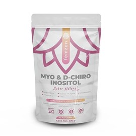 Myo Inositol & D-Chiro Inositol | Mezcla con Ácido Fólico, Vitamina C, D3, Zinc e Inulina | Suplemento Alimenticio en polvo para Mujeres con 300gr (2 meses de duración)