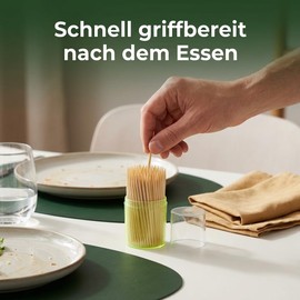 MIJOMA Untreated Wood Toothpicks - Pointed Dental Woods for Oral Hygiene, Appetizers and Cocktail Picks - Ideal for Home, Catering and Travel (4 x 120 Pieces in Coloured Mini Tin)