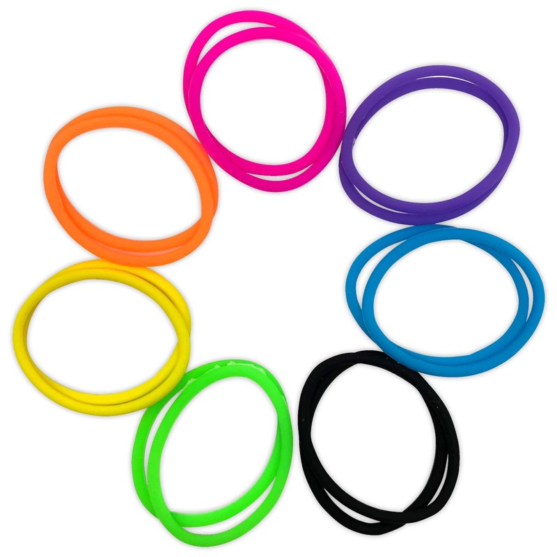 Scunci No-slip Grip Evolution Bright Jelly Ponytailers, 14 Count, Colors