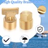 Otoolling 4 Pcs 1/2" NPT Solid Brass Drain Plugs, Commonly