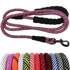 MayPaw Heavy Duty Rope Dog Leash, 6/8/10 FT Nylon Pet Leash, Soft Padded Handle Thick Lead Leash for Large Medium Dogs Small Puppy