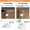 Vallecloud 4 Pack (2 Pair) 3/8" Inset White Self Closing
