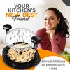 Large Chicken Shredder with Transparent Lid, Brush & Tongs -