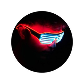 Illuminated Apparel Blue & Red Neon LED Light Up Glasses Glow Party | Festival | Rave