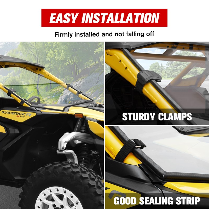 LitMiRaCle Front Half Windshield for Can-Am Maverick R 2024+, Scratch