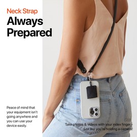 ShiftCam Pro Camera Strap, Compatible with ProGrip & Most phone cases, Charcoal, Neck Strap