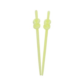 6.75 inch Long Velvety Hair Sticks with Knot for Women - Yellow
