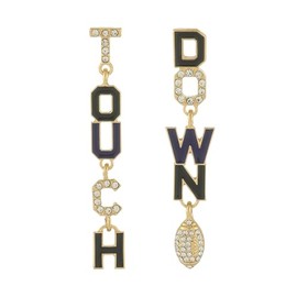 Madison Tyler Football Dangle Earrings for Women | TOUCHDOWN Drop Earrings | Sports Lover Post Earrings | Football Mom | Football Team Gifts for Women Jewelry