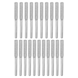 PATIKIL 21 Pcs Diamond Chainsaw Sharpener 5/32 Inch High Hardness Sharpening Stone Polishing Chainsaw Sharpening Kit Grinding File Tool for Chain Saw Stone Jewelry Wood, Silver(4mm)