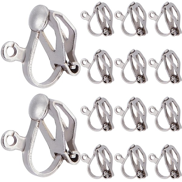 SOFPLATE 1 Box 80Pcs Silver Earring Converter Clip on Earrings