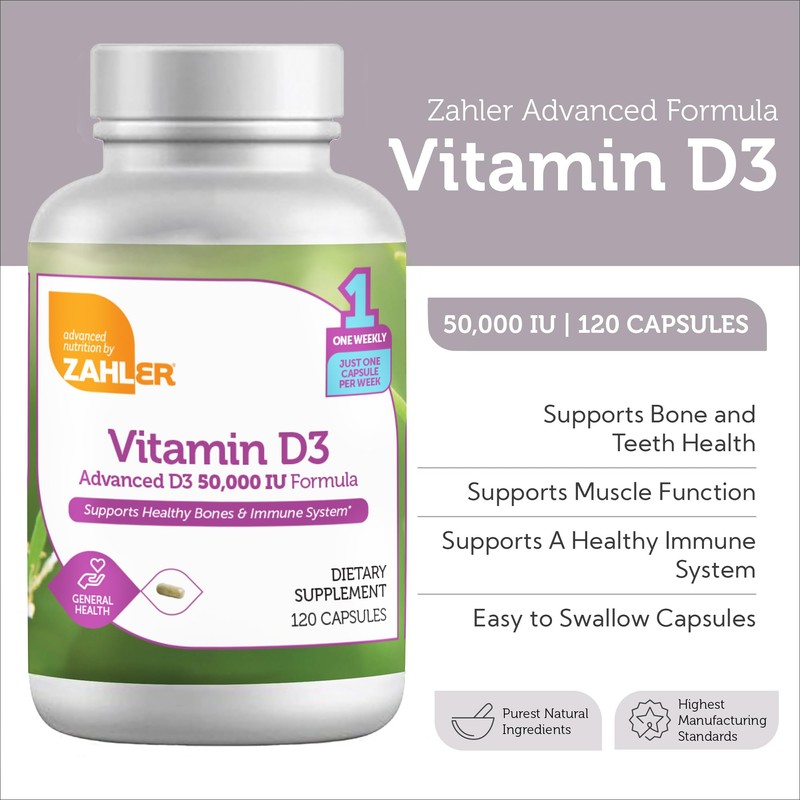 Zahler - Advanced Vitamin D3 50000 IU capsules (120 Count)