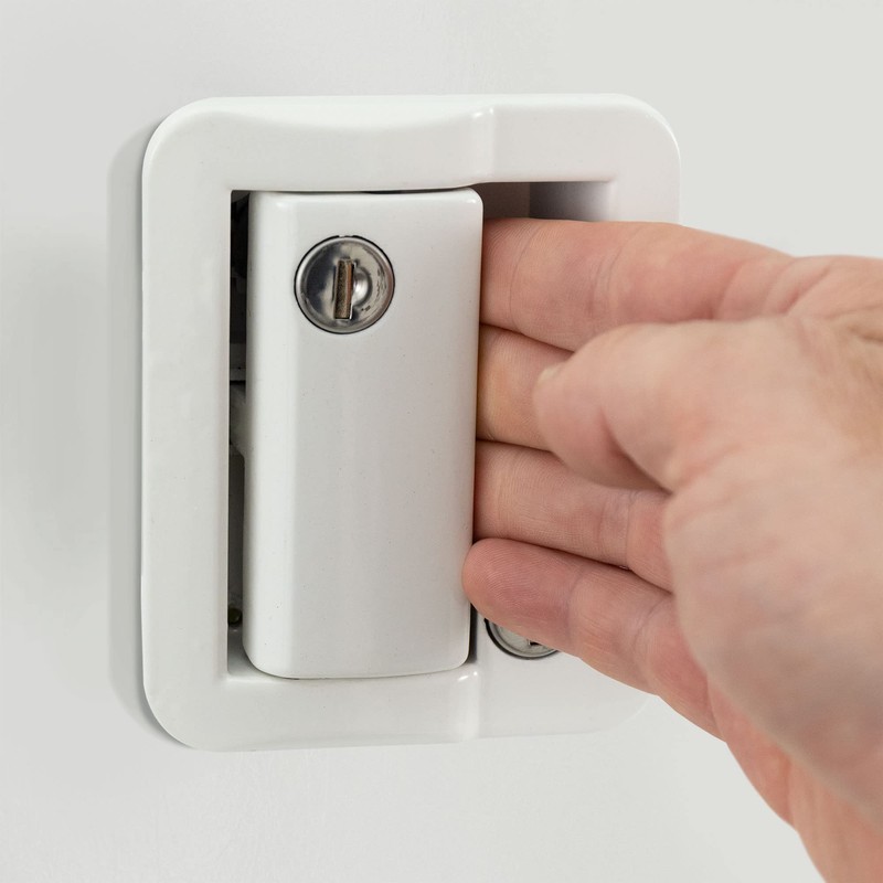 RecPro White RV Paddle Door Handle | RV Door Lactch