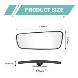 yorpyep 2 PCS Blind Spot Mirror, Rectangular Framed Curved Wide-angle Rearview Mirror, HD Glass Anti-glare Parking Assist Accessory with Adjustable Bracket, for Most Cars Trucks (Black)