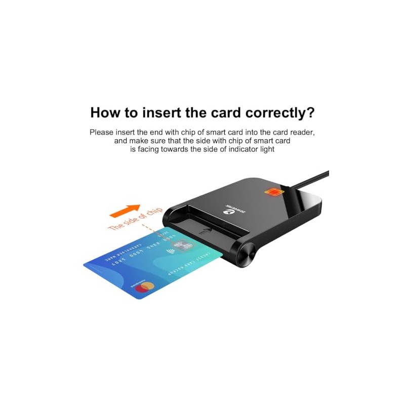 ZOWEETEK CAC Reader USB C, lector de tarjetas CAC militar,