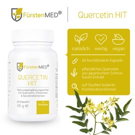 FürstenMED® Quercetin HIT (Quercetin 500 mg) + Vitamin C Complex with Buffered Vitamin C, Zinc, Copper & Vitamin B6 - Quercetin High Dose - Vegan & No Unwanted Additives