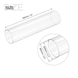 sourcing map Plastic Pipe Rigid Polycarbonate Round Tube Clear 2.3"(59mm) ID 2.5"(63mm) OD 14" (350mm) High Impact for Lighting, Models, Water Plumbing