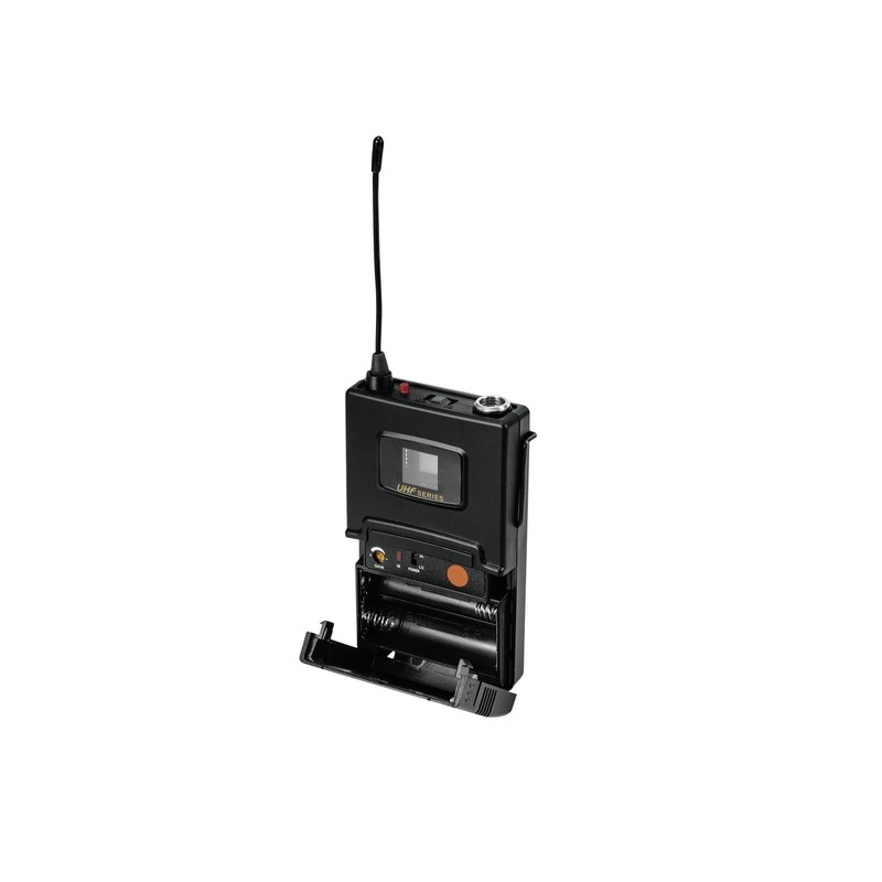 OMNITRONIC UHF-502 Pocket Transmitter 823-832MHz with Lavalier (CH B Orange)