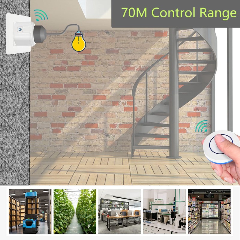 Wireless Sockets with Remote Control, Wireless Transmitter, Programmable Socket, 100