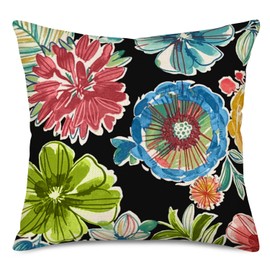 Fukeen Boho Floral Throw Pillow Covers Watercolor Bohemian Vintage Flower Decorative Cushion Cover Pillowcase for Bedroom Sofa Home Decor 18x18 Inch Coloured Cushion Cover