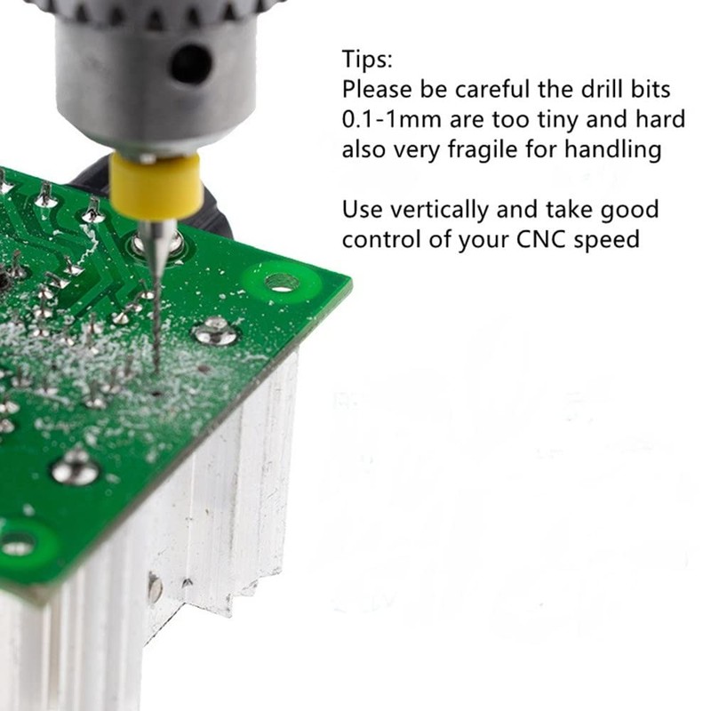 Yunguui 50pcs Micro Twist Drill Bits 0.1-0.5mm PCB Drill Bit