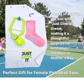 Women's Pickleball Training Set with Pink Performance Socks & Quick-Dry Towel | Solo Practice Equipment with Gift Box | Perfect Sports Gift for Female Pickleball Players, Moms & Fitness Enthusiasts