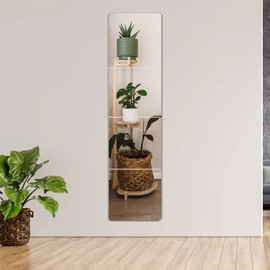 Acrylic Mirror Tiles, Self Adhesive Acrylic Square Mirrors for Kids, Flexible Mirror Sheets Non-Glass Wall Stickers Cuttable Small Mirrors for Wall decor Home Living Room Bedroom Gym (8, 14*14incn)