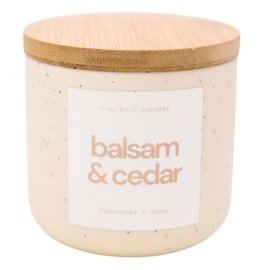 River Birch Candles Balsam Cedar Scented Ceramic Candle | Premium, All-Natural, Non-Toxic, Soy Candles | 8oz 40 Hr Burn Time | Cozy Relaxing Gifts for Home