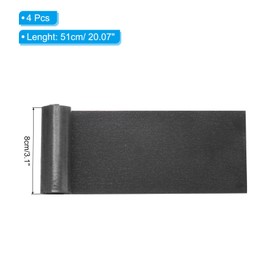 PATIKIL 20 x 3" Twill Fabric Patches, 4 Pcs Iron-on Patches Clothing Repair Patch Craft Embroidery Patches for Jacket Clothes Pants Bags Sewing Decor, Black