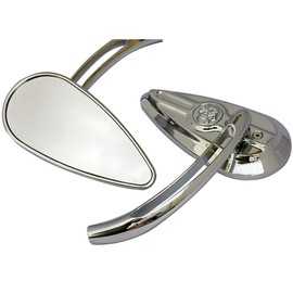 MotorToGo CNC Chrome 3D Skull Tear Drop Motorcycle Mirrors for 2002 Harley-Davidson Fatboy EFI FLSTFI