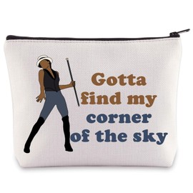 WZMPA Pippin Bolsa de cosméticos musical Broadway Regalos musicales Gotta Find My Corner Of The Sky Bolsa de maquillaje con cierre, bolsa de teatro, Cielo esquinero, Bolsa de cosméticos