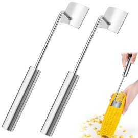 Corn Peeler Corn Planer, Stainless Steel Corn Stripper Tool, Cob Corn Kernel Remover Tool Corn Scraper with Ergonomic Handle for Home Kitchen (2pcs)