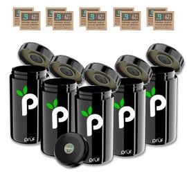 Prūf Jar with Built-In Hygrometer – 500ml Air-Tight, UV-Proof Glass Jar with High-Density Silicone Seal – Includes Two 62% 8G Boveda Packs – Ideal for Storage of Premium Dried Goods – by Hygenix (5)