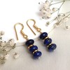 Gempires Lapis Lazuli Earrings in Gold Plated Dangle Style -