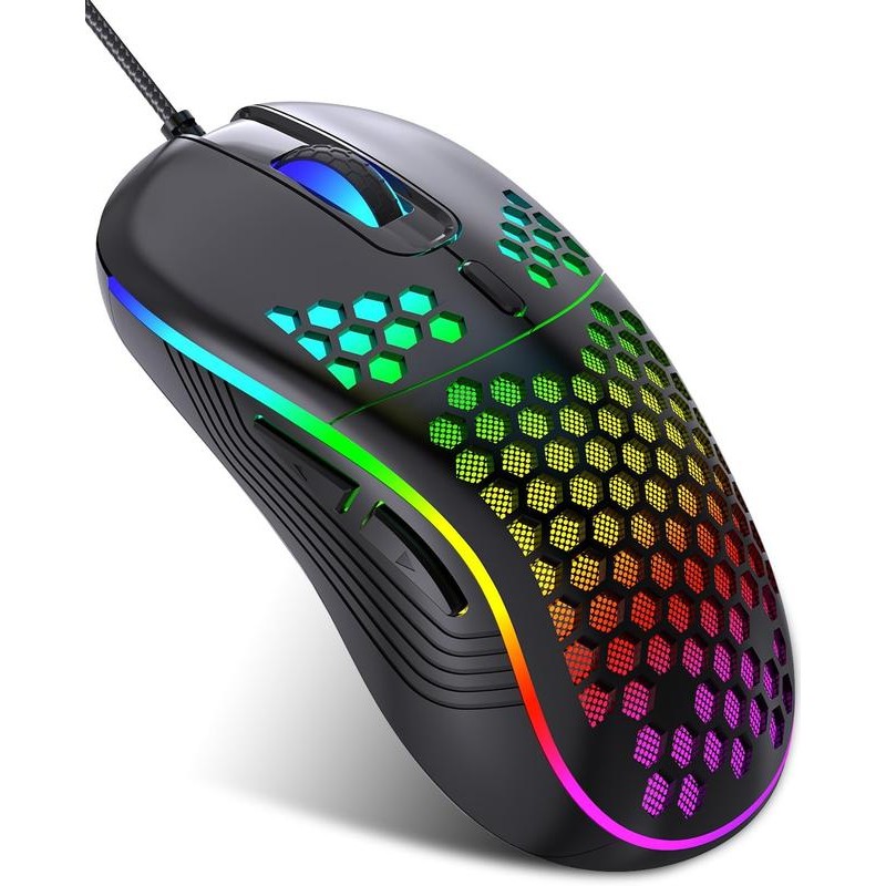 Wired Gaming Mouse, Computer Mouse Ergonomic Mice Honeycomb Design with