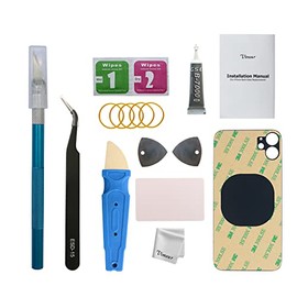 Vimour Back Glass Replacement Compatible with 11 6.1 Inches All Carriers Pre-Installed Adhesive with Installation Manual and Repair Tool Kits (Black)