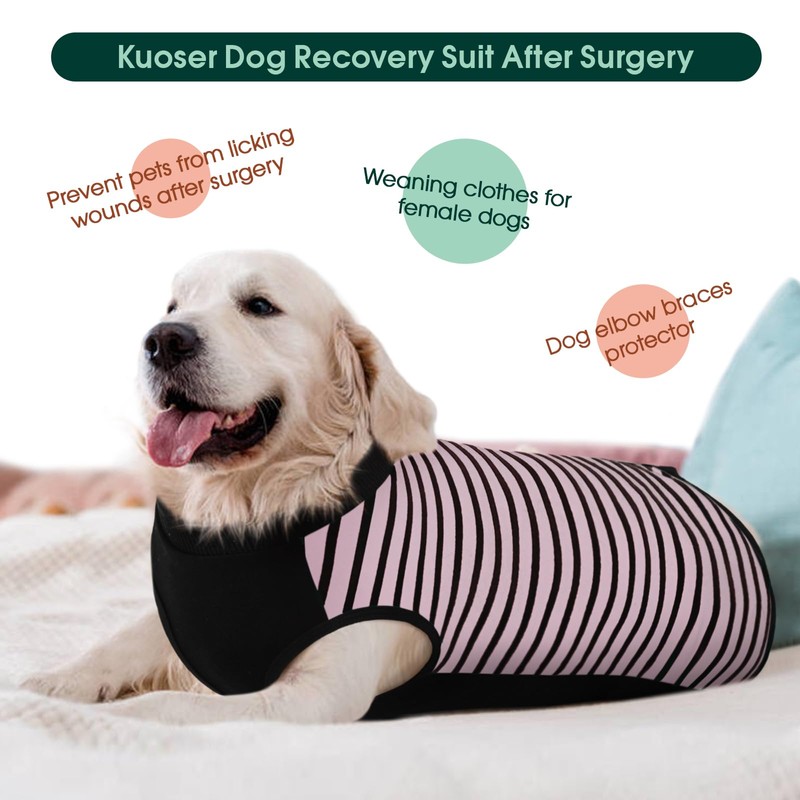 Kuoser Dog Recovery Suit, Anti Licking Dogs Rear Leg Sleeve,