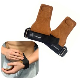 Weight Hook Heavy Weight Lifting Wrist Strap Cattle velvet Skin Material,Gym Power Training, Weightlifting Gloves Weightlifting Grips Hand Grips,For Pulling Heavy, Durable Sweating Without Smell (Brown)