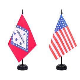 JBSJBS Black Base Desk Flag 2 Pack (Arkansas)
