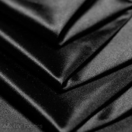 Ice Fabrics 4 Way Stretch Silky Spandex Satin Fabric by The Yard - 60" Wide Shiny Satin Spandex Fabric for Dresses, Active Wear, Yoga Pants, Table Cloth - Thick and Heavy - Black - 2 Yards