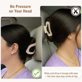 8PCS French Flat Claw Hair Clips for Women Girls, Large Flat Claw Clips and Flower Hairclips for Thick Thin Curly Hair, Matte Non-Slip Strong Hold Hair Accessories