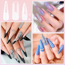 MELLIEX 144-Piece Dual Nail Forms Set, 6 Styles Acrylic Nail Extension Extension Nail Gel Shapes Nail Shape Set Complete for Polygel Nail Tool
