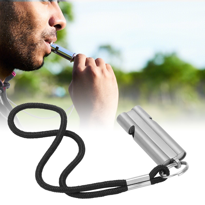 Pure Titanium Whistle with Lanyard Outdoor Survival Whistle High Decibel