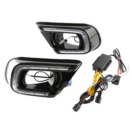 MACHSWON Clear Lens Daytime Running Lights DRL White Blue Light, 3 Colors Front Driving Amber Turn Signal, Compatible with Dodge Journey/JC/JCUV 2013-2016, Compatible with Fiat Freemont 2013-2016