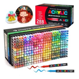 288 Plumones Punta Pincel Brush Pintura Acrílica                                                                                                      