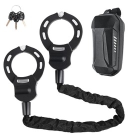 E Scooter Lock, Handcuff Lock with Key & Waterproof Bag, Lock for E Scooter, Bicycle & E-Bike, High Security Lock with Rubber Lock Sleeve (Black)