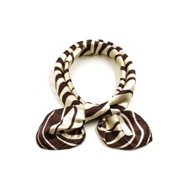 uxcell Women Small Square Scarf Scarves Leopard Printed Striped Polka Dots Pattern Kerchief Neckerchief 50x50cm/19.69x19.69(LxW) Brown Beige