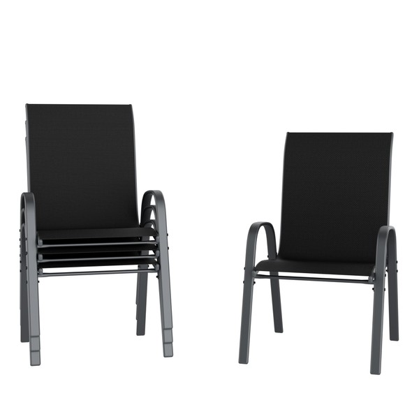 Amopatio Patio Dining Chairs Set of 4, Upgraded Stackable Outdoor