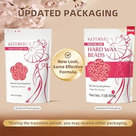 KOTAMU - Perlas de cera para depilación - Cera profesional para pieles sensibles, ideal para cabello fino y delgado, 1 libra de perlas rosadas, perfec