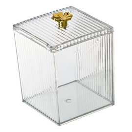 CAXUSD 2pcs Cotton Pad Holder Transparent Cosmetic Organizer for Makeup Accessories Sturdy Pet Multi-Purpose Storage Box for Pads Swabs and Sponges for Vanity and Bathroom Use