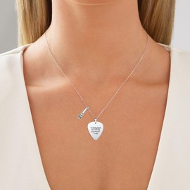 COTATI Quotes Guitar Pick Necklace Outfits Jewelry Accessories Inspired Fans Gift Merch (A strong heart can overcome any obstacle)